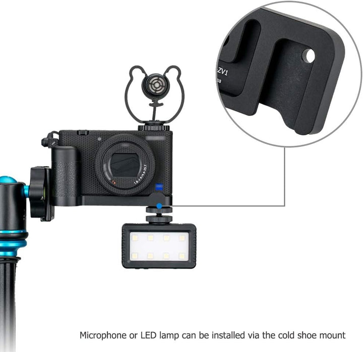 JJC Handgriff Kameragriff Metall L-Platte für Sony ZV-1 ZV1 Vlog-Kamera