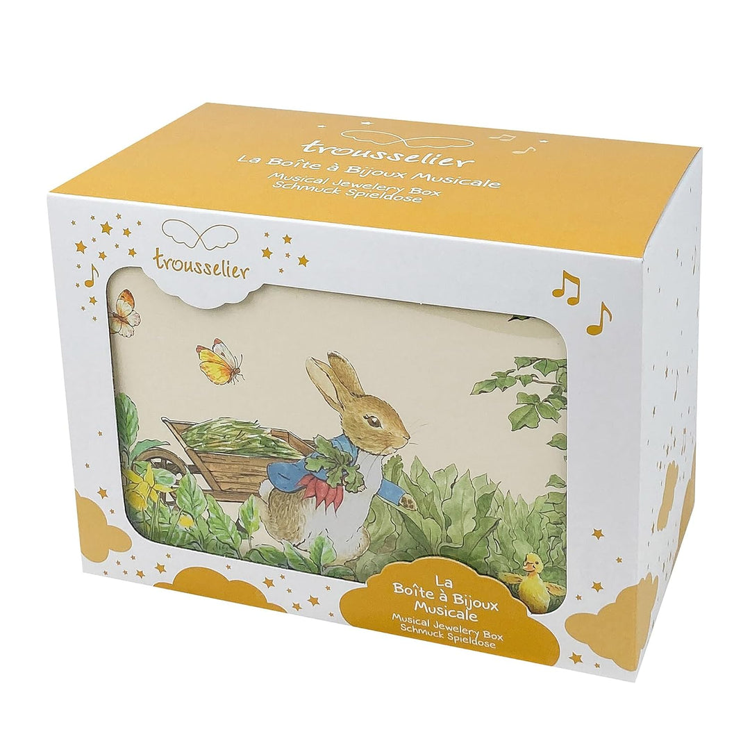 Trousselier 6260415 Schmuckschatulle für Kinder, Peter Hase, Spieluhr mit Musik und tanzender Figur