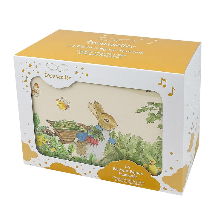 Trousselier 6260415 Schmuckschatulle für Kinder, Peter Hase, Spieluhr mit Musik und tanzender Figur