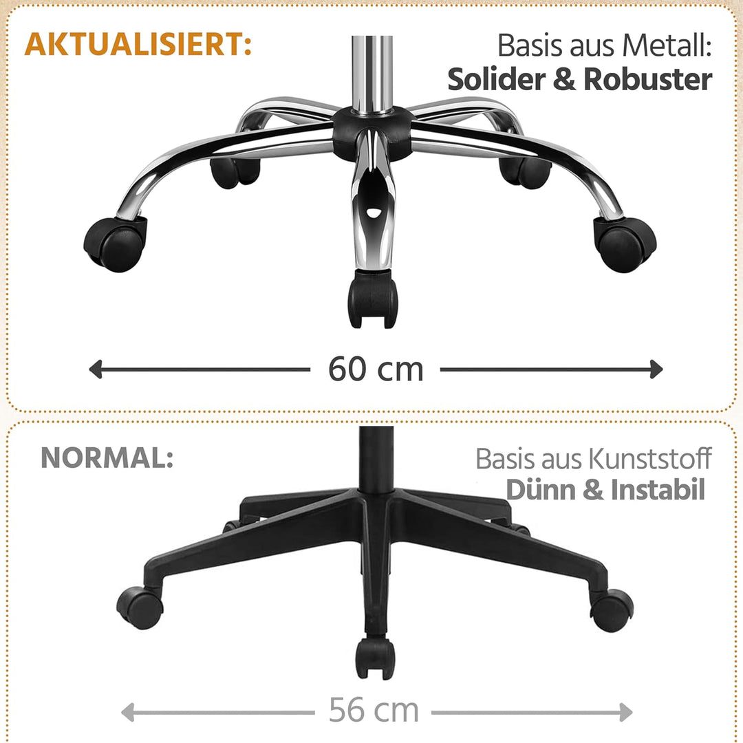 Yaheetech Bürostuhl ergonomischer Schreibtischstuhl, Drehstuhl mit Rollen, Bürohocker mit Armlehnen,