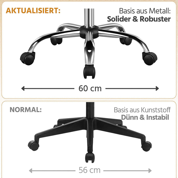 Yaheetech Bürostuhl ergonomischer Schreibtischstuhl, Drehstuhl mit Rollen, Bürohocker mit Armlehnen,