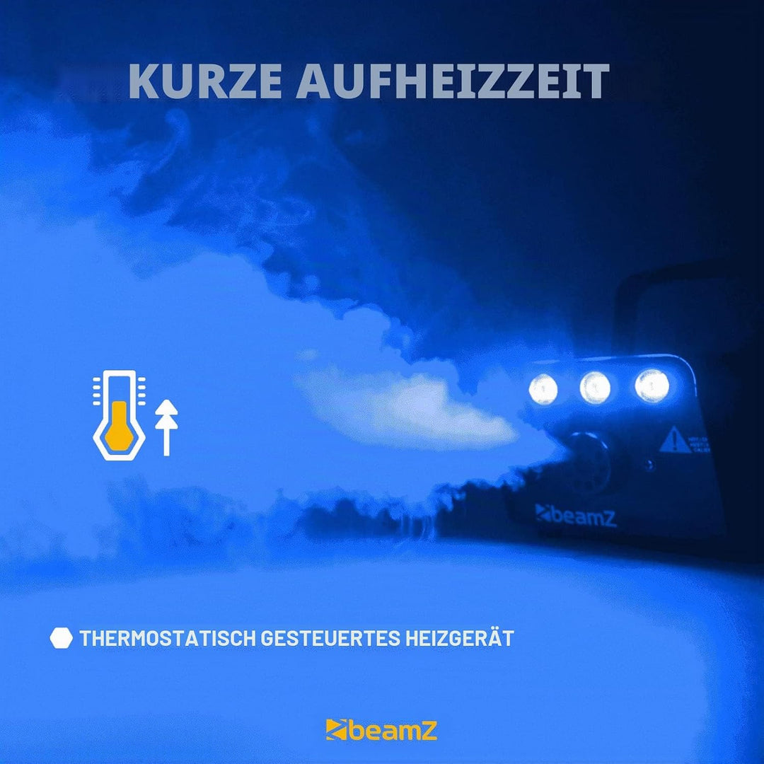 BeamZ S700-LED Ice Mini Nebelmaschine mit Lichteffekt in Blau, 700 Watt, Party Rauchmaschine, Fog Ma