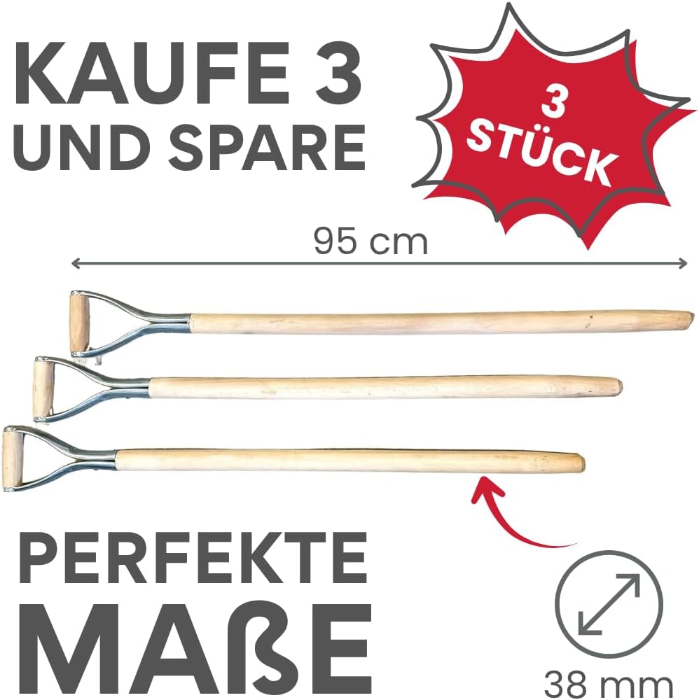 pokm toolsmarket - Holzstiele mit Metal, Schaufelstiel, Holzstiel, D Griff Für Spaten, Spatenstiel a