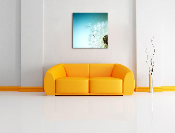 Pixxprint Löwenzahn Pusteblume als Leinwandbild/Grösse: 70x70 cm/Wandbild/Kunstdruck/fertig bespannt