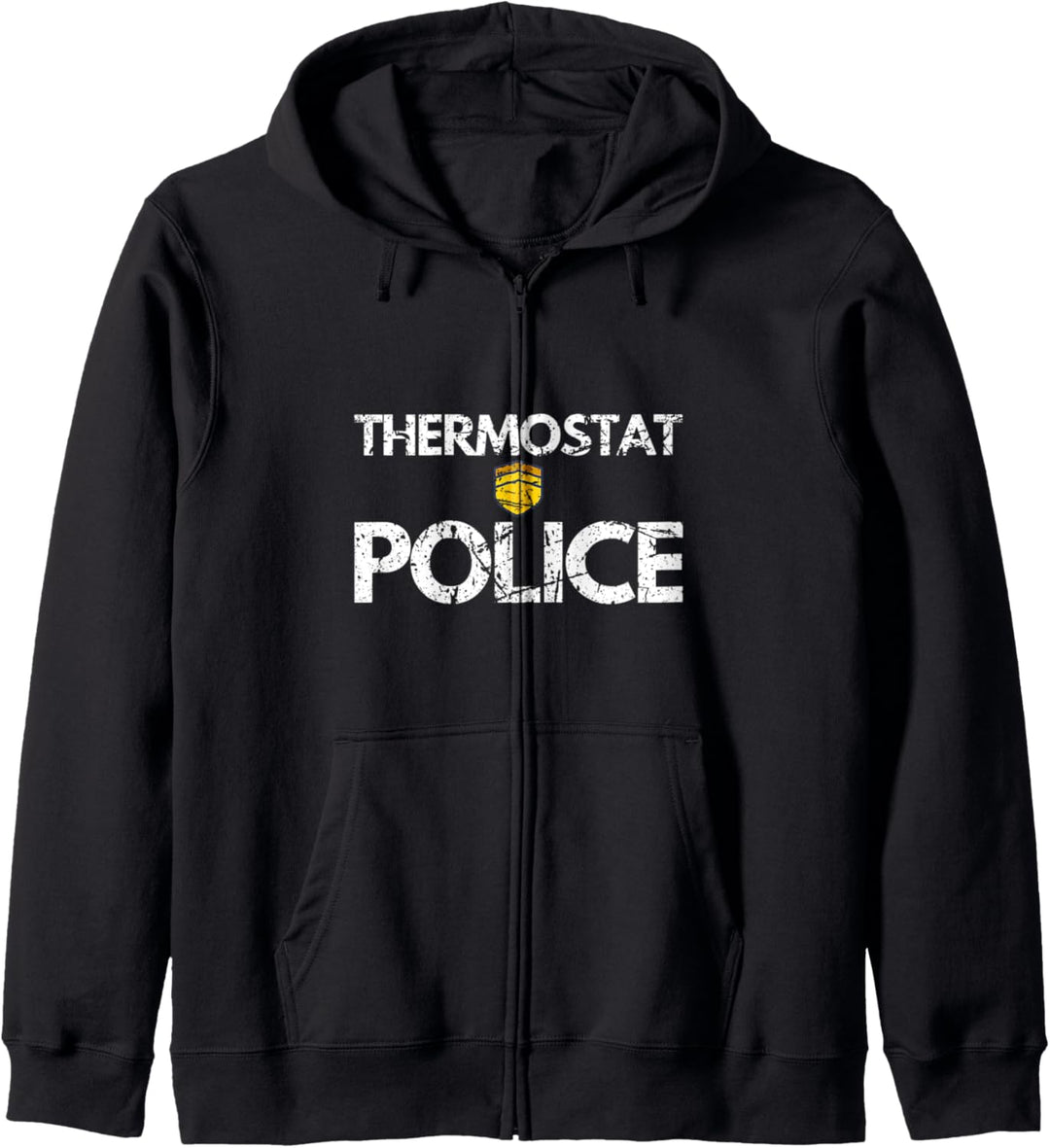 Lustige Thermostat-Polizei für einen Vatertagsspruch eines Kapuzenjacke