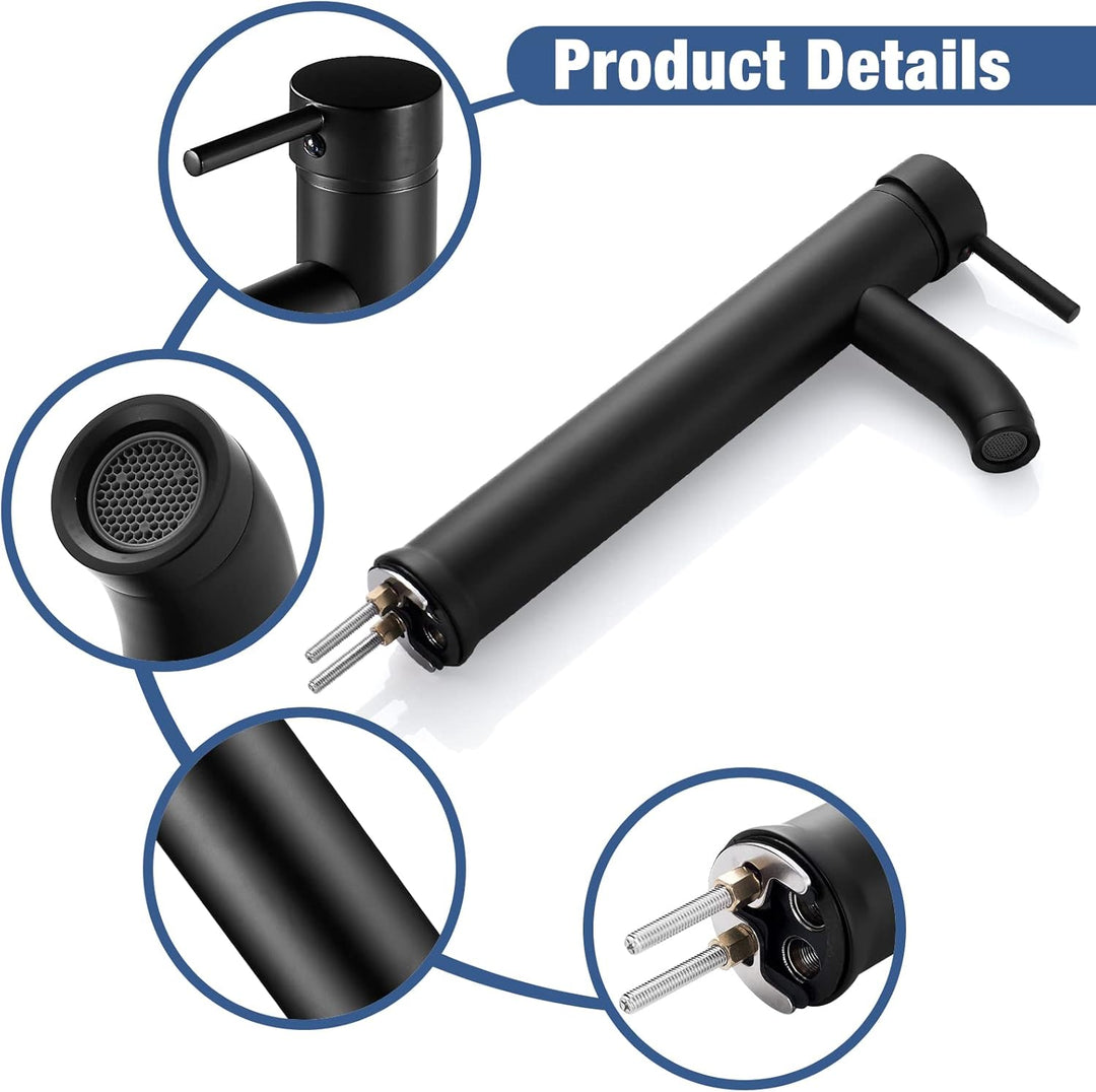 kisimixer Wasserhahn Bad Schwarz, Waschtischarmatur Schwarz Einhandmische, Waschbecken Armaturen Kal