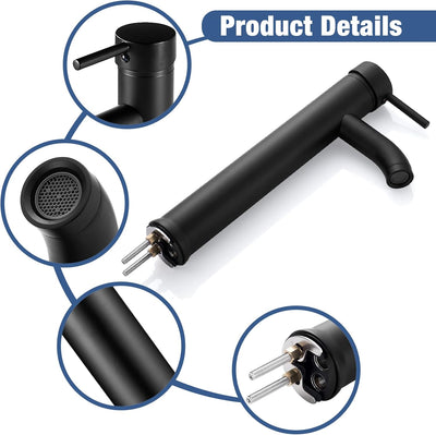 kisimixer Wasserhahn Bad Schwarz, Waschtischarmatur Schwarz Einhandmische, Waschbecken Armaturen Kal