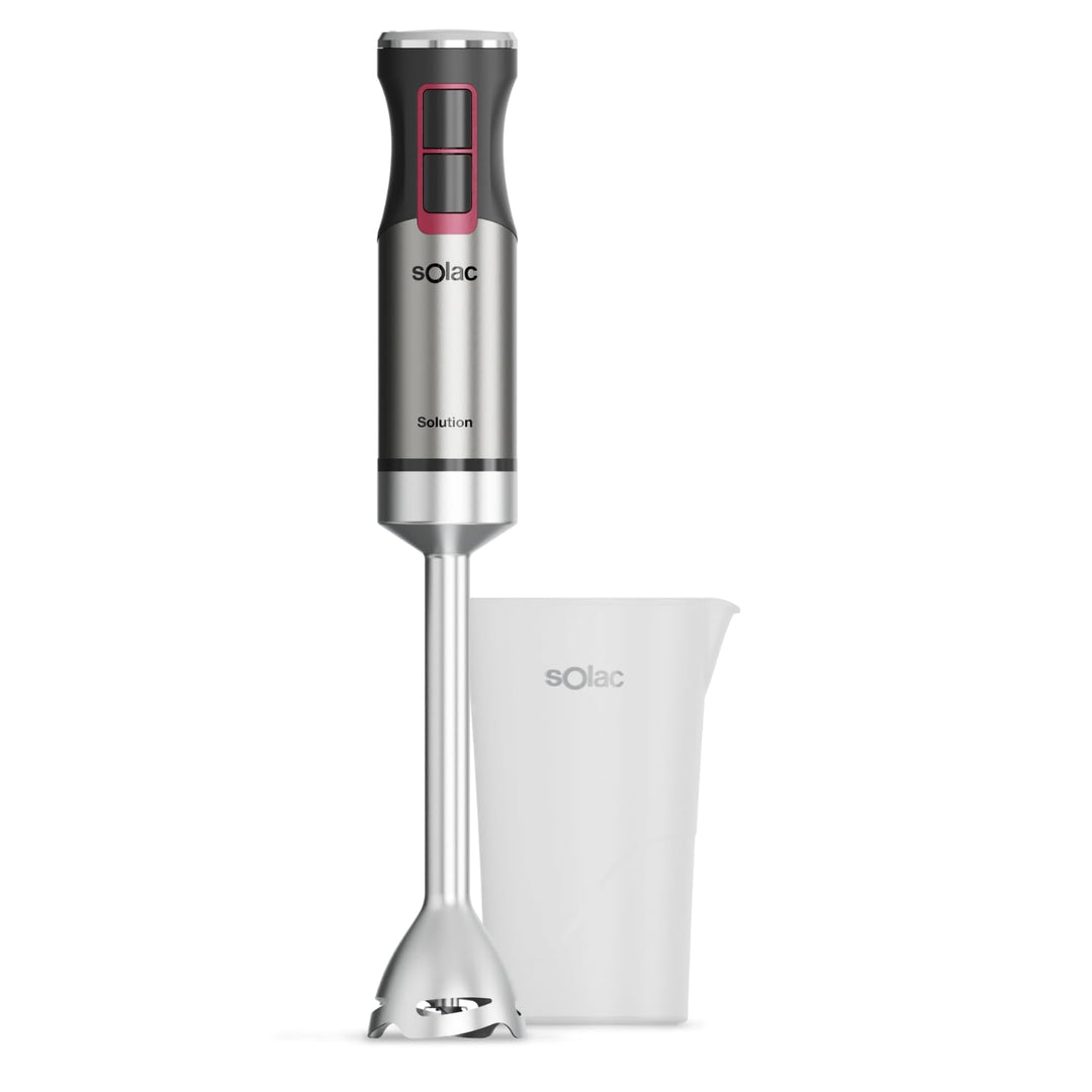 Solac Solution – Stabmixer 1503, 1500W, 4 Edelstahlklingen, Edelstahlbesen, Turbo, Ergonomisch, Spri