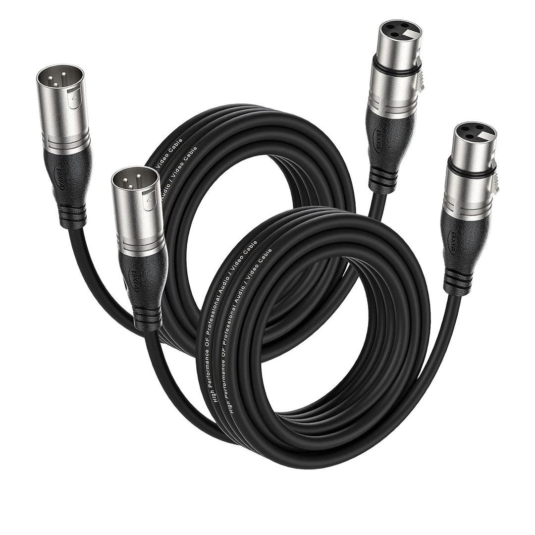 EBXYA XLR Kabel Mikrofonkabel 5M 2er Pack - Premium 3-Pin symmetrischer XLR Stecker auf Buchse Mikro