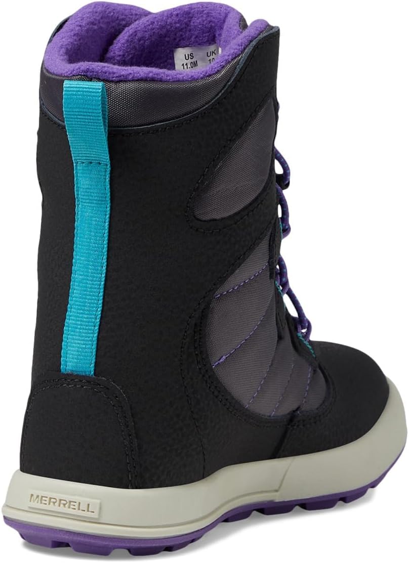 Merrell Unisex Kinder Snow Bank 4.0 WTRPF Schneestiefel 32 EU Black Purple Turq, 32 EU Black Purple