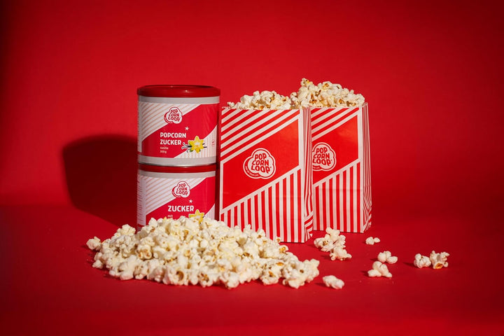 Popcornzucker Vanille 300 g mit Bourbon-Vanille Zucker Vanillin Popcorn Mais Gewürz zum Verfeinern K