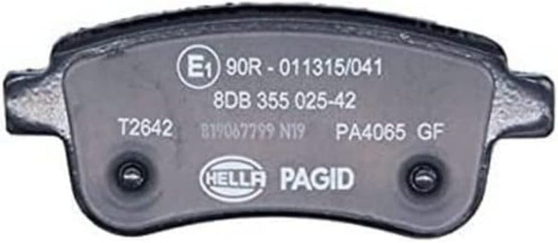 HELLA PAGID 8DB 355 025-421 Bremsbelagsatz - T2642 - Dicke/Stärke: 16mm - Bremssystem: TRW - nicht f