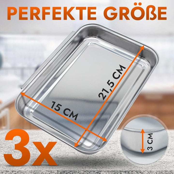 TOPANBIETER 999 Panierschalen Set Edelstahl 3-teilig – Panierset zum Panieren von Schnitzel, Fleisch
