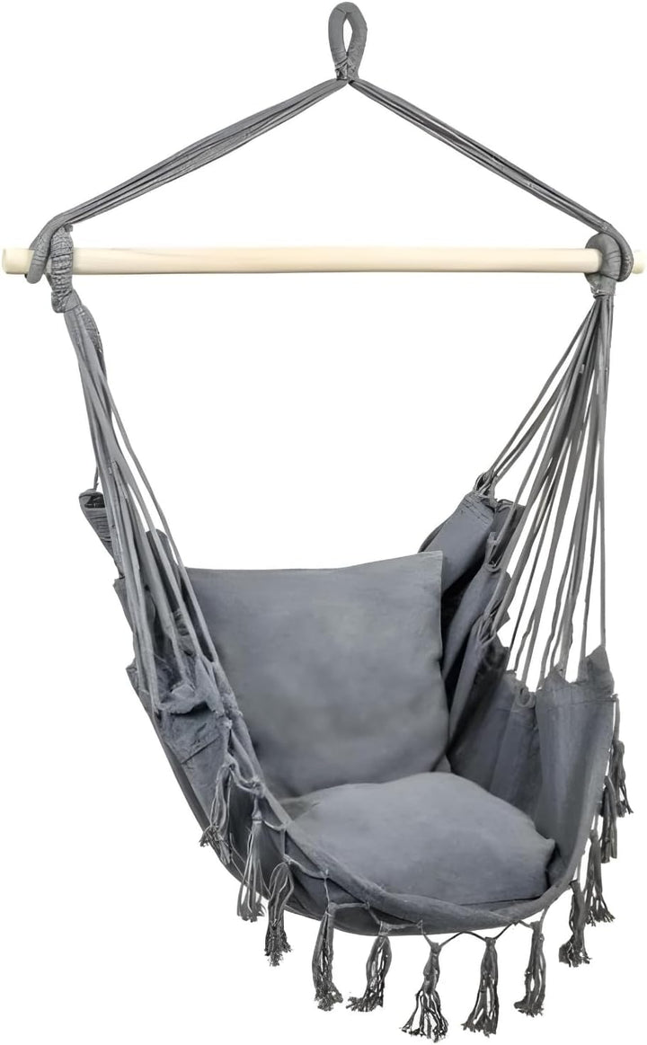 ZOLTA Hängesessel mit Kissen 130x95 cm - Indoor- und Outdoor Schlafzimmer, Camping und Garten - Häng