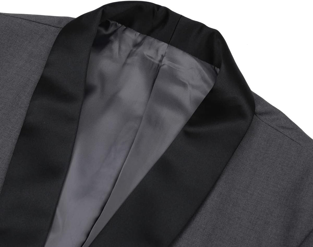 YOUTHUP Sakko Herren Slim Fit Schalkragen Anzugjacke 1 Knopf Tuxedo Jacke für Hochzeit Freizeit XS G