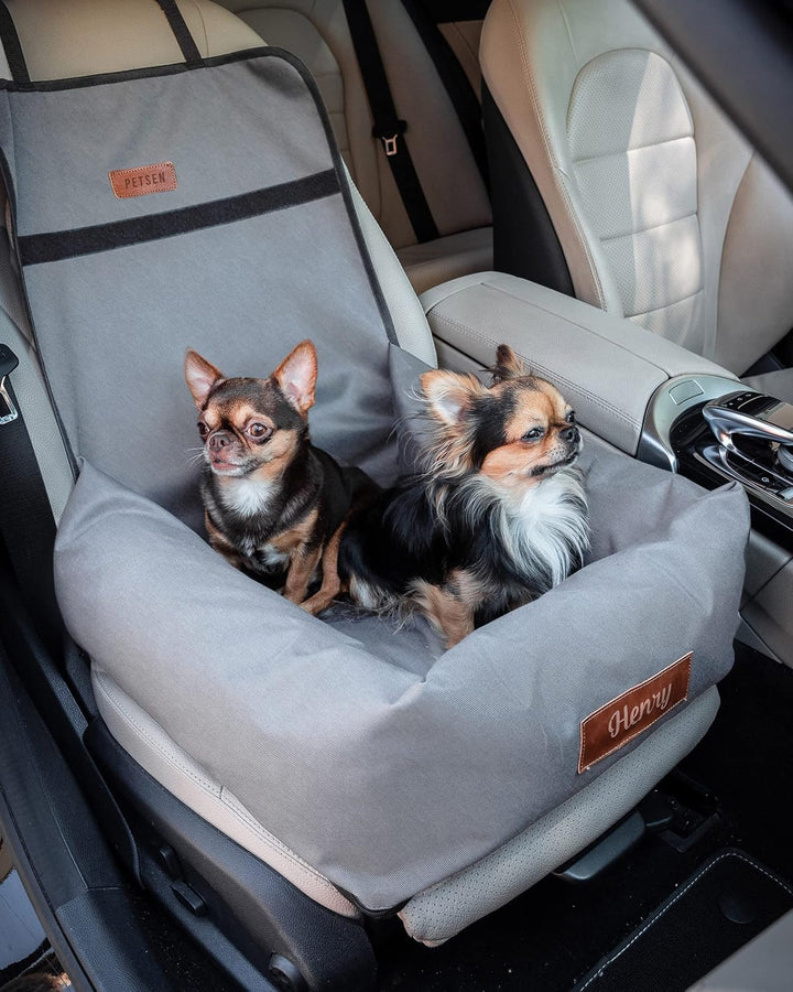 Petsen Personalisierte Hunde Autositz | Hundesitz Auto Rückbank mit Leine| Hundeautositz mit Hundena