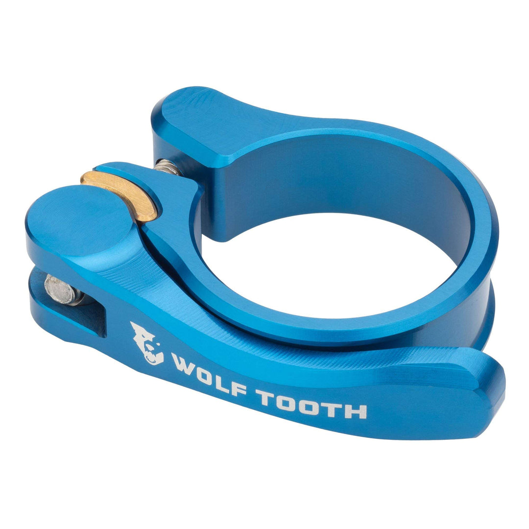 Wolf Tooth QR Sattelstützenklemme mit Schnellspanner, 28,6 mm, Blau Blue 28.6mm/29mm, Blue 28.6mm/29