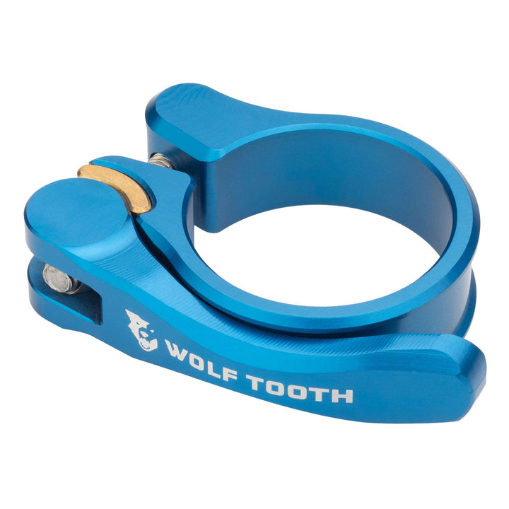 Wolf Tooth QR Sattelstützenklemme mit Schnellspanner, 28,6 mm, Blau Blue 28.6mm/29mm, Blue 28.6mm/29
