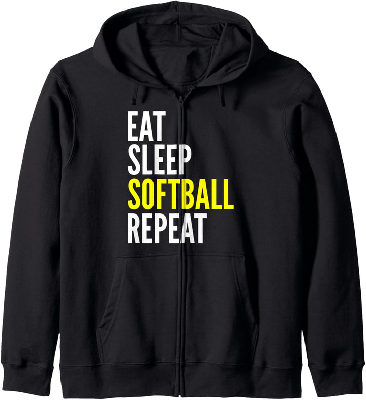Softball-Spieler Lustig - Eat Sleep Softball Repeat Kapuzenjacke
