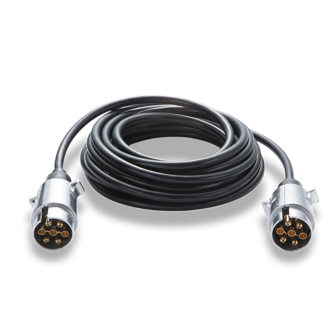 7 polig Anhängerkabel 6,0m, 7-7 polig Anhänger Stecker aus Aluminium ISO 1724-12V, Anhänger Verlänge