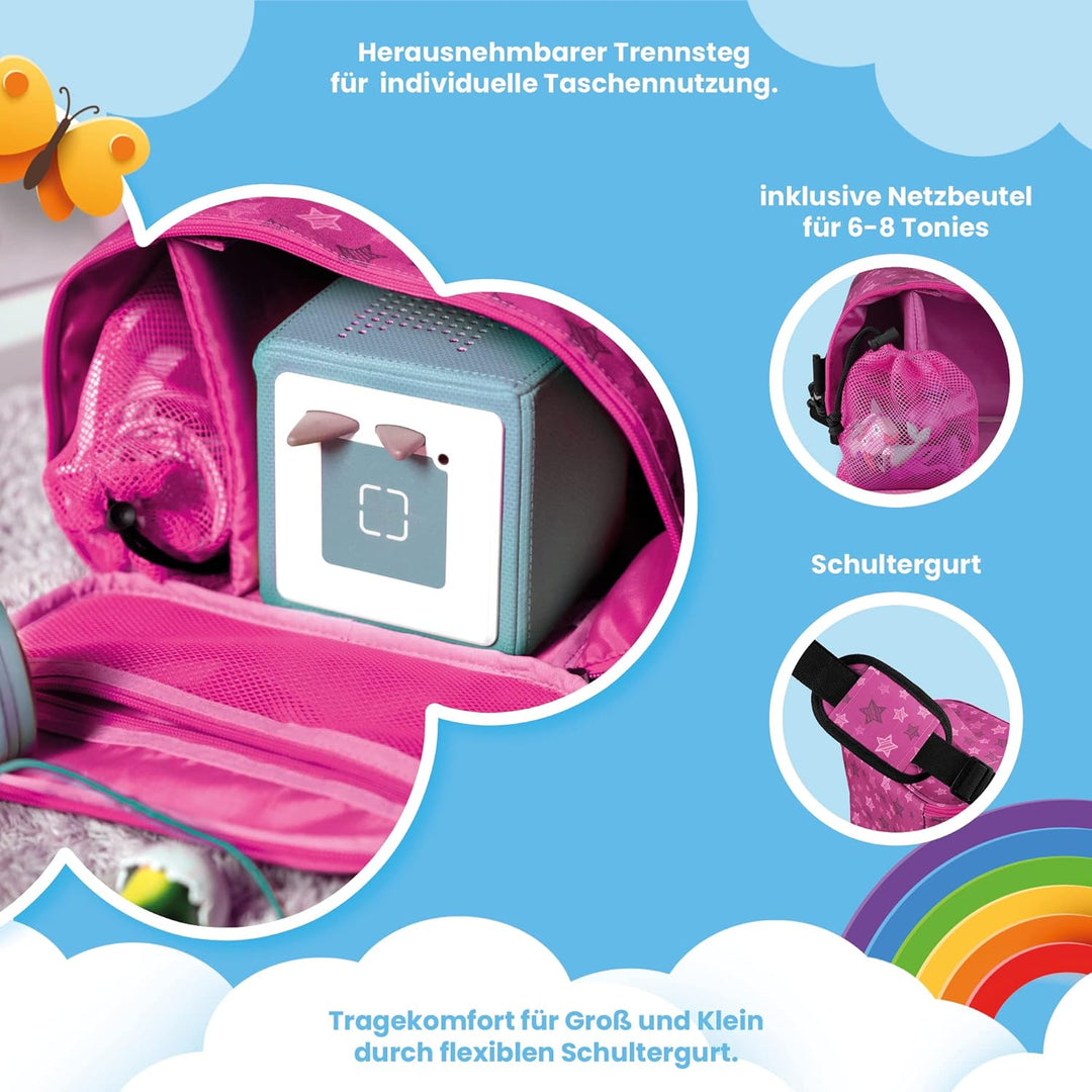 fridoli Toniebox Tasche mit Schultergurt | für Toniebox Starterset und Zubehör | pink | Immer Alles