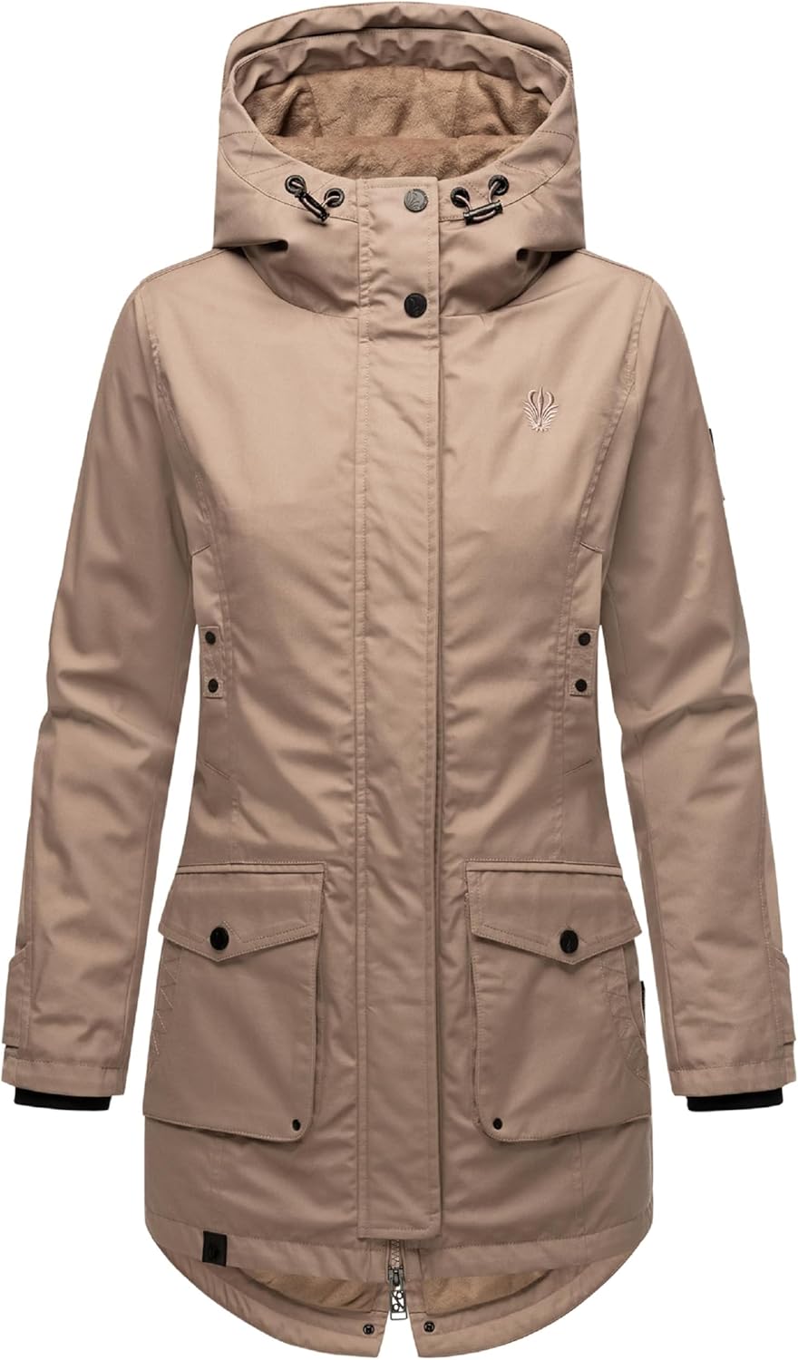 Navahoo Damen Übergangsjacke warmer Kurzmantel Winter-Parka wasserdicht mit Kapuze Brinjaa XS-XXL M