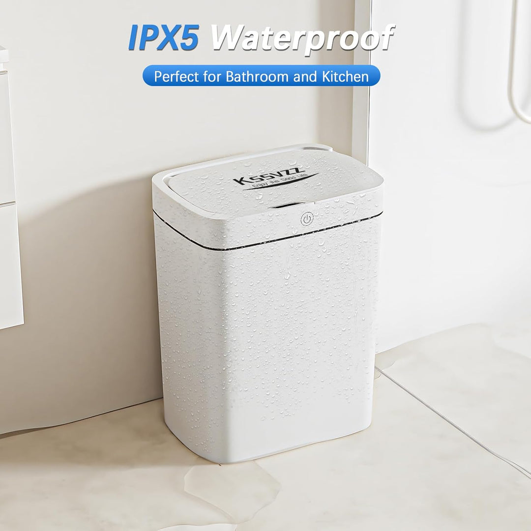 2er Set Mülleimer mit Sensor, 2x15L Elektrischer Mülleimer aus Kunststoff, Wasserdicht mit Automatis