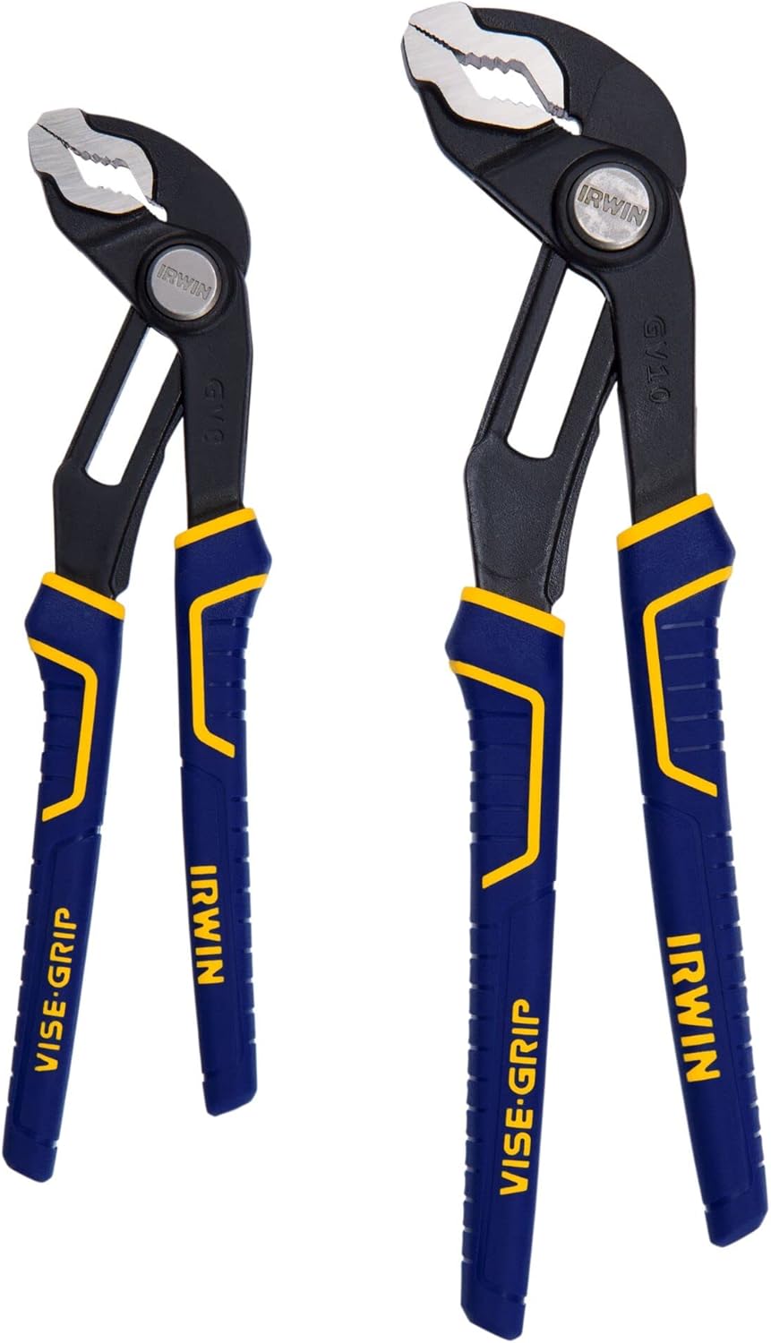 IRWIN VISE-GRIP 2078709 GrooveLock Zangen-Set, V-Spannbacken, 2-teilig, Zangen-Set