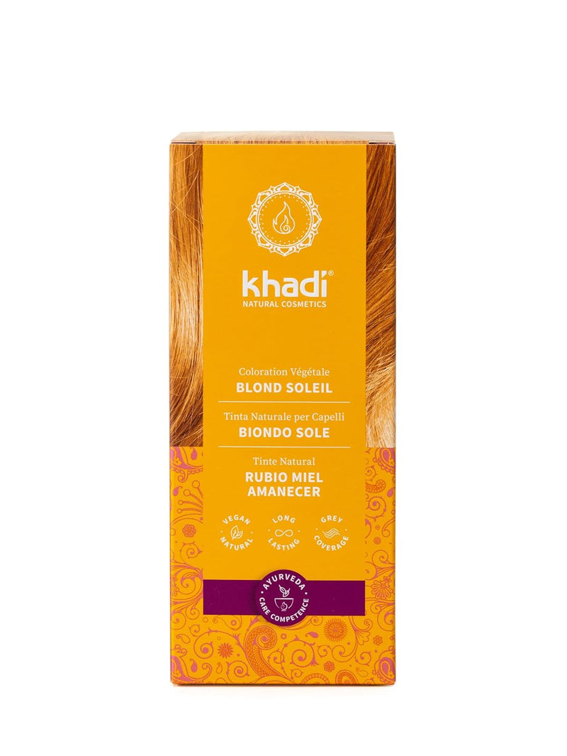 khadi SONNENBLOND Pflanzenhaarfarbe, Haarfarbe für glänzendes Honigblond bis zu kräftigem, sommerlic