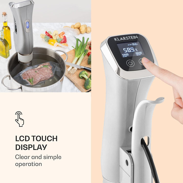 Klarstein Quickstick- Sous-Vide Garer, Präzisionskochtopf, Schongarer, 1300 Watt, Timerfunktion, 3D