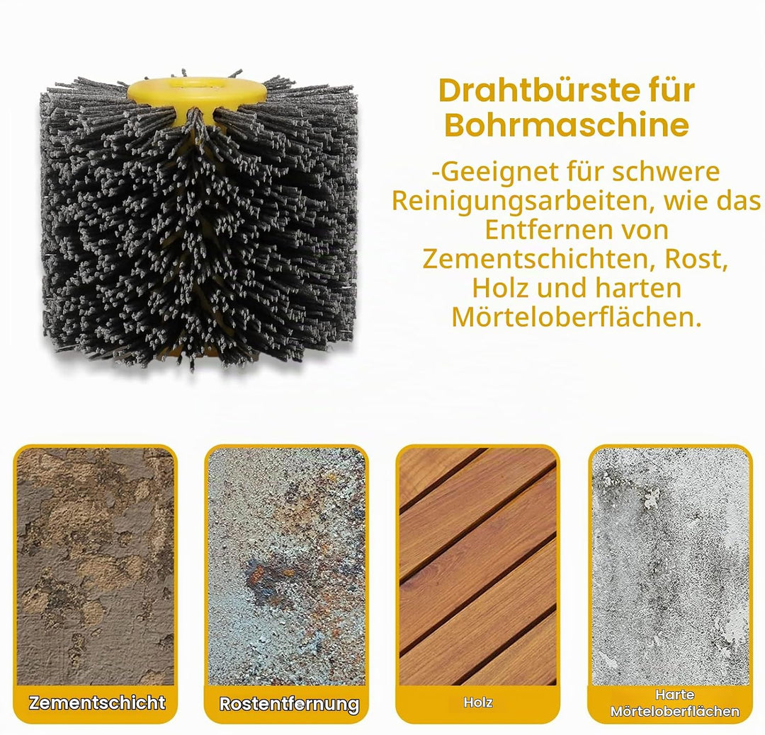 Schleifbürsten,320 Körnung 120x100mm Nylonbürste, Polierbürste zum Holzverarbeitung, Grit Bürste Bri