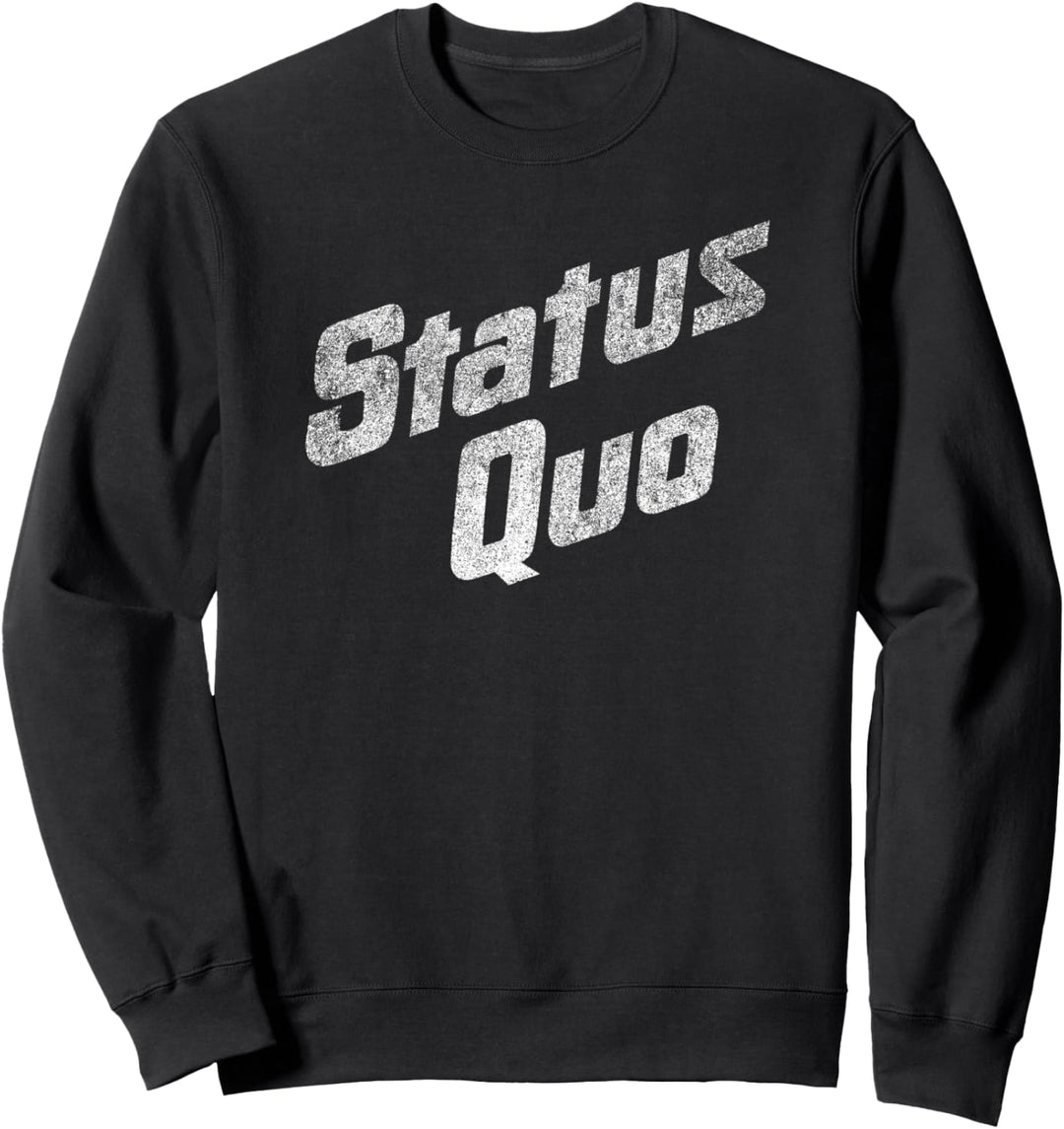 Status Quo - White Distressed Logo Sweatshirt