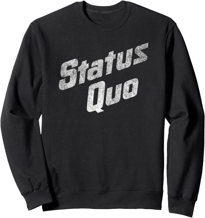 Status Quo - White Distressed Logo Sweatshirt