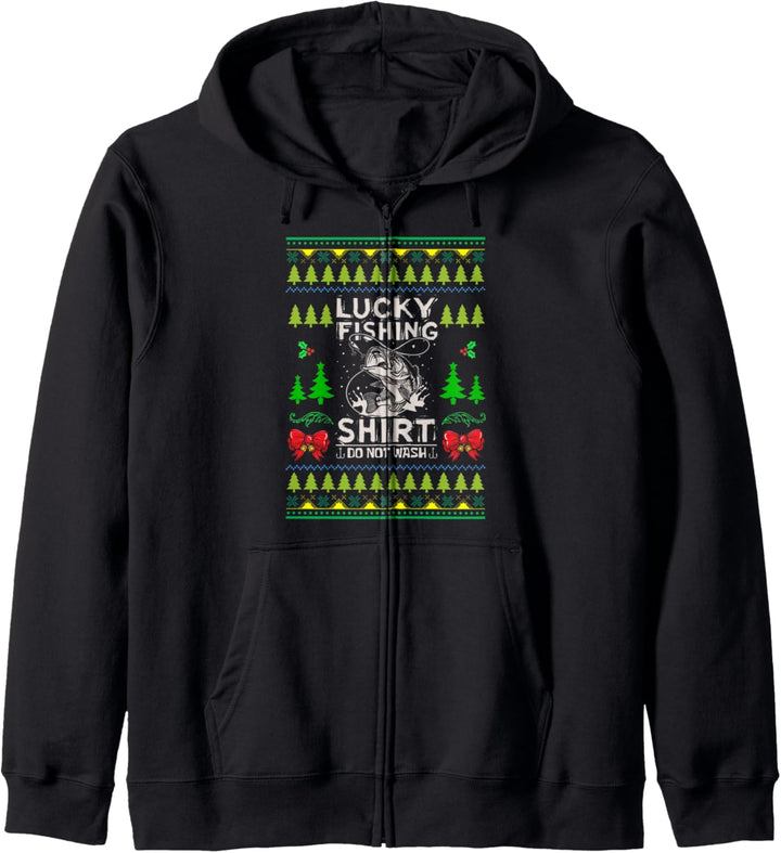 Glücksangelhut Nicht waschen Fische Hässliche Weihnachten Kapuzenjacke