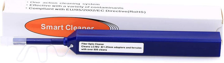KELUSHI Glasfaserreinigungsstift für LC/MU-Stecker, Aktivierung durch einfaches Drücken, Blau