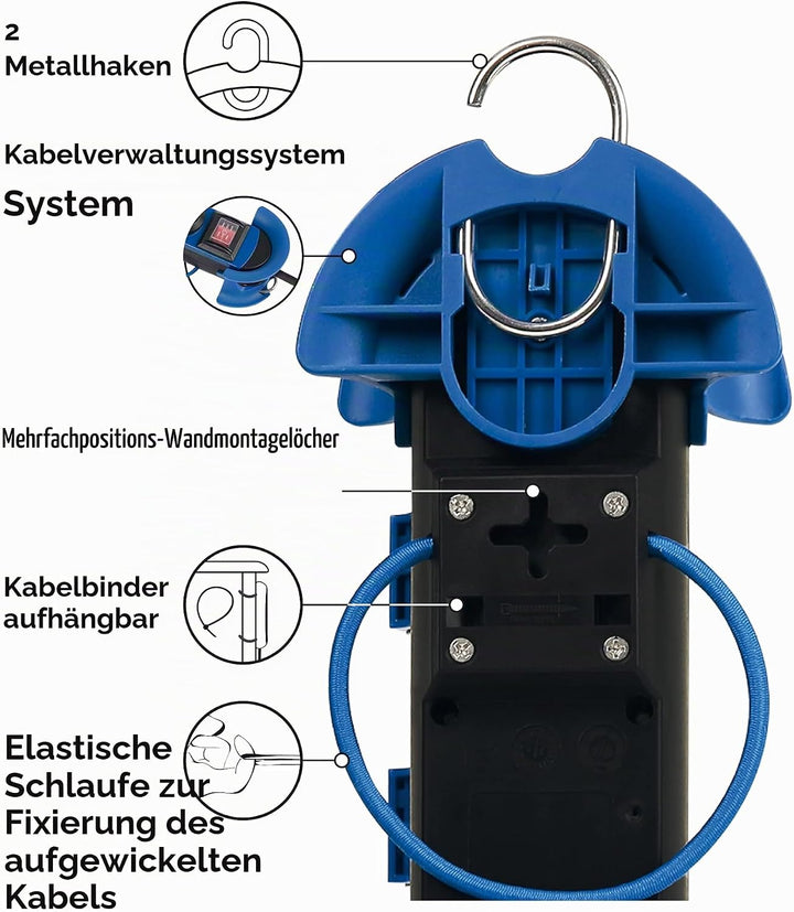 Electraline 62576 Professionelle Steckdosenleiste für den Aussenbereich, CEE-Stecker, 4 Schukosteckd