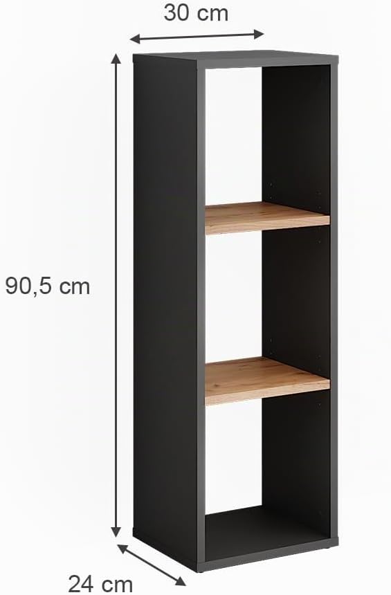 Vicco Standregal Orlando, Stauraumregal, Anthrazit/Goldkraft Eiche, 30 x 90.5 cm Anthrazit/Goldkraft