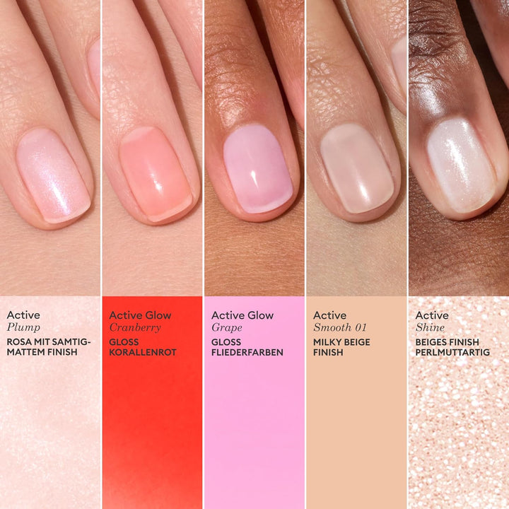 Manucurist Nagellack Set mit 5 Nagellacken Rainbow Active - 5 Nagelpflege: Active Plump, Active Cran