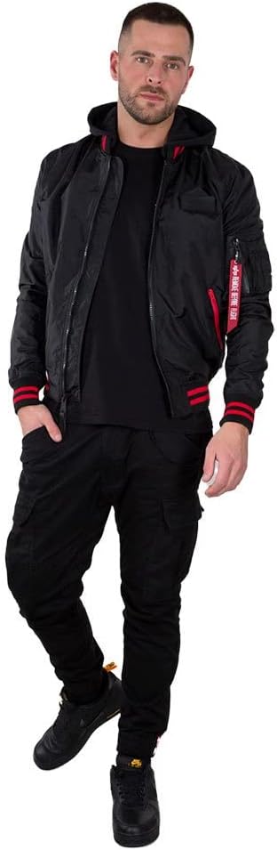 ALPHA INDUSTRIES Herren Bomberjacke, Schwarz