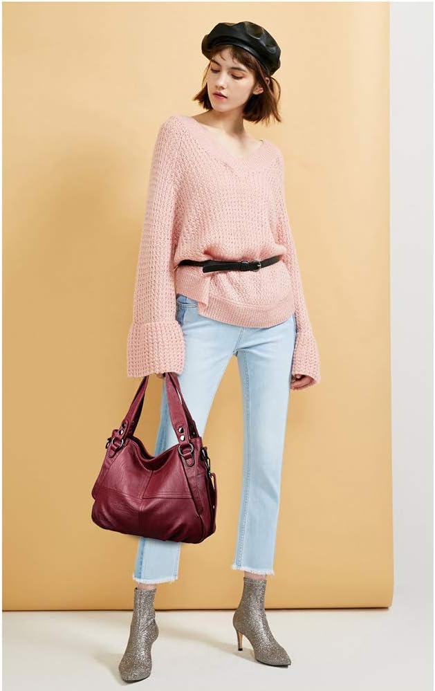 Sacmill Damen Handtasche Grosse Leder Damenhandtasche Umhängetaschen Designer Schultertasche Hobo Ta