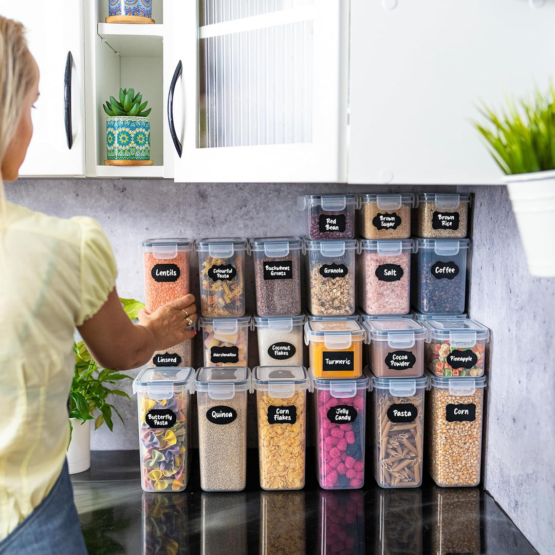 United Entertainment Vorratsdosen mit Deckel Luftdicht - Set 24 - BPA Frei Aufbewahrungsbox mit Deck