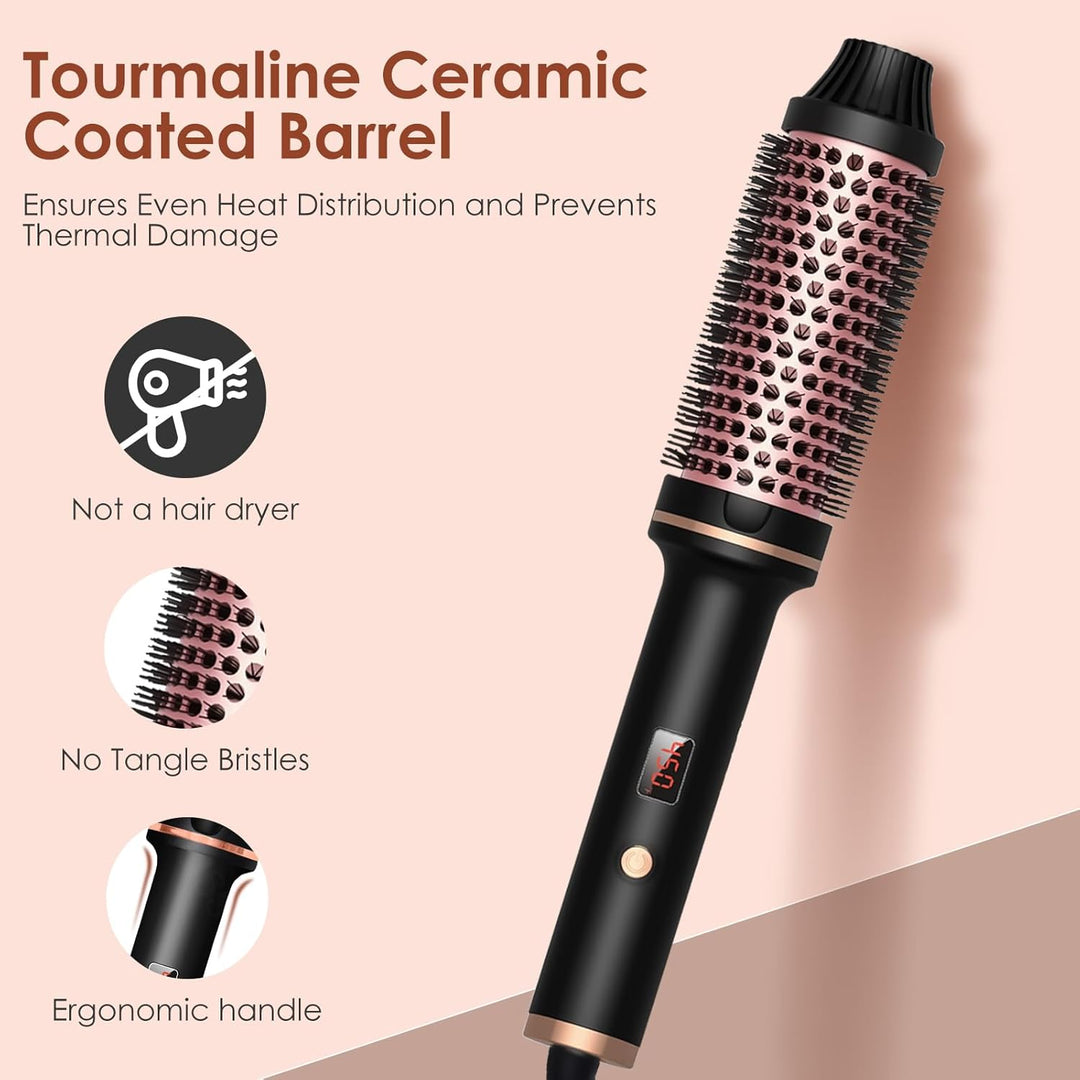 Thermal Brush, 3 IN 1 Lockenbürste Wärmebürste, 38 mm Volumen Haar Kamm, Thermobürste Rundbürste 120