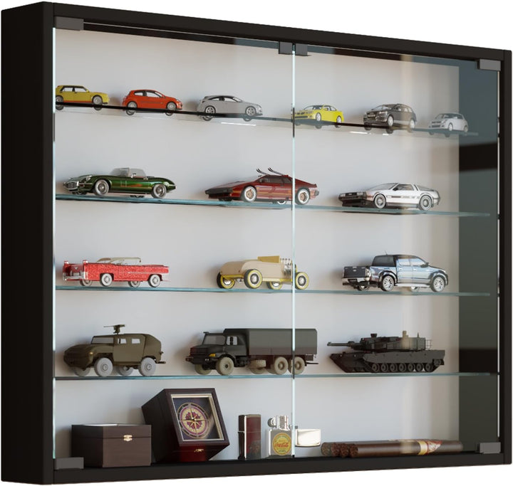 VCM 912950 Vitrine Sammelvitrine Wandvitrine Wand Schrank Regal Hängeregal Hängevitrine Holz Schwarz