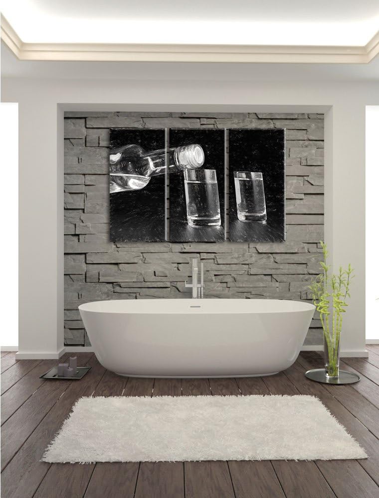 Pixxprint Vodka-Flaschen als Leinwandbild/Grösse: 3 Teilig (120x80 cm) cm/Wandbild/Kunstdruck/fertig