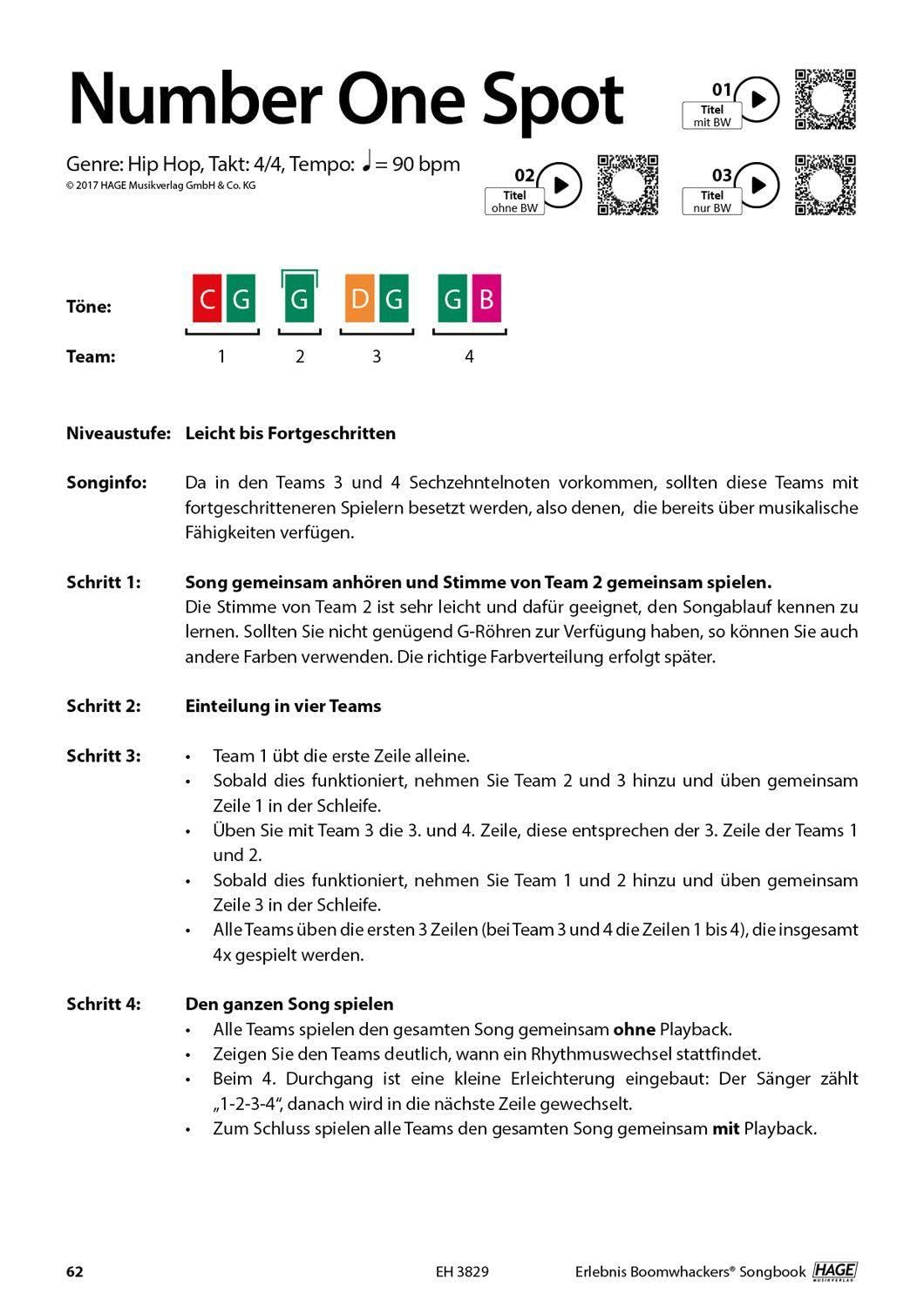 Erlebnis Boomwhackers® Songbook: 10 moderne Songs in verschiedenen Stilrichtungen. Ohne Vorkenntniss