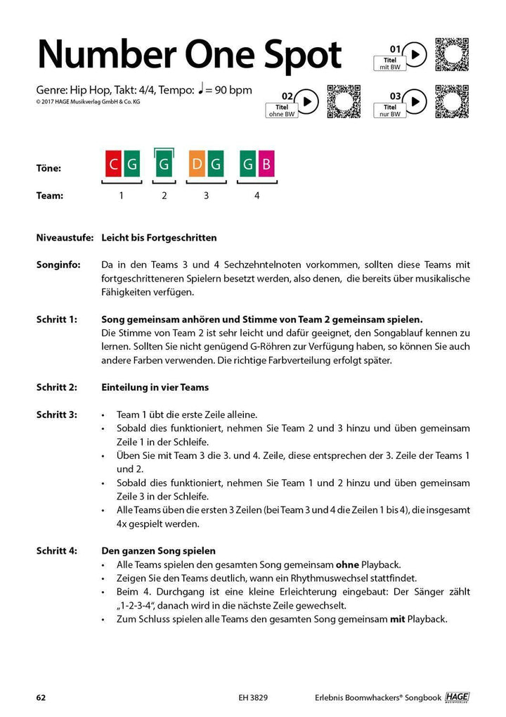 Erlebnis Boomwhackers® Songbook: 10 moderne Songs in verschiedenen Stilrichtungen. Ohne Vorkenntniss