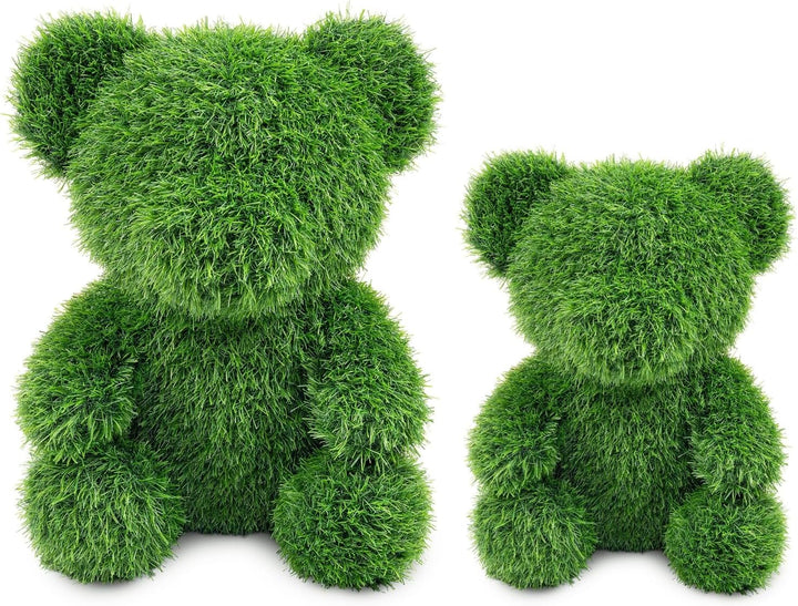 Dekorative Figur Grasbär aus Kunstrasen, wetterbeständig, mit Befestigungsstiften – ideal als Garten