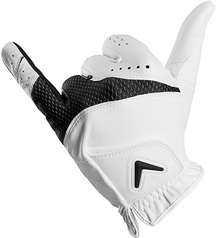 Callaway Golf Herren Weather Spann Golfhandschuh Weiss/opulenter Garten S Kadett (kurze Finger) Für