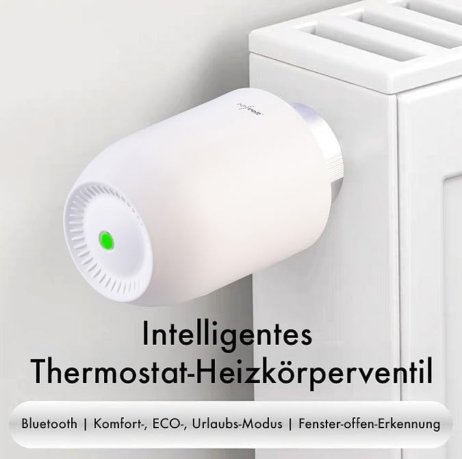 revolt Smart Home Thermostat: 3er-Set Heizkörper-Thermostate mit App-Programmierung, Bluetooth (Fens