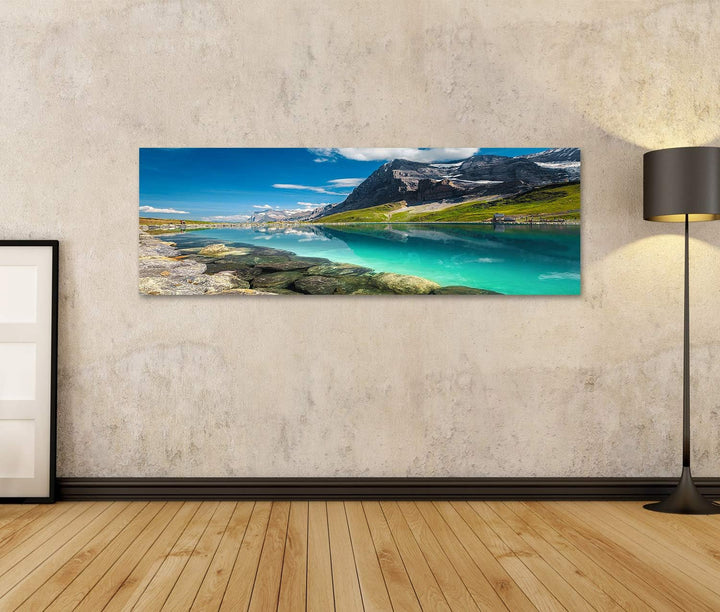 islandburner Bild auf Leinwand Sauberer Bergsee Schweizer Alpen Berner Oberland Erstaunlich Berühmt